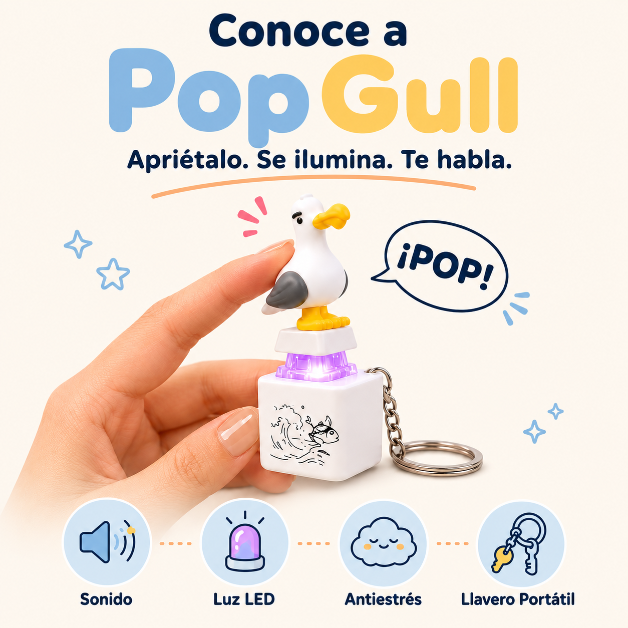 Llavero Antiestrés Gaviota PopGull